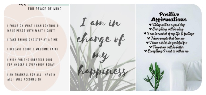 my affirmation section from pinterest