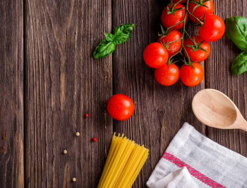 vegetables on a wooden background